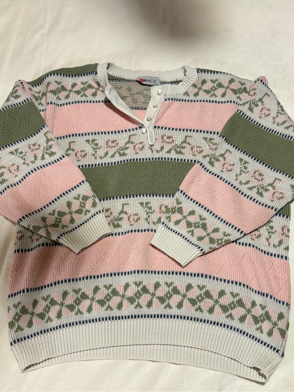 Vintage Grace Striped Knit Sweater